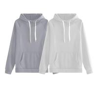 Women's Autumn And Winter Fashion Plus Size Sweatshirt Teen Girl Clothes (Grey, L)