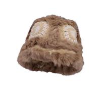 Women's Autumn and Winter New Knitted Plush Cute Wool Hat Fir Hat (Khaki, One Size)