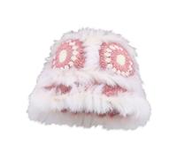 Women's Autumn and Winter New Knitted Plush Cute Wool Hat Full Hat (Pink, One Size)