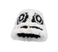 Women's Autumn and Winter New Knitted Plush Cute Wool Hat Full Hat (White, One Size)