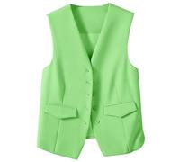 Women's Autumn And Winter Vest Small Waistcoat Suit Waistcoat Fringe Vest for Women (Mint Green, L)