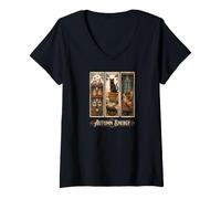 Women's Autumn Energy, Apothecary Witch Herbal Fall V-Neck T-Shirt