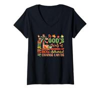 Womens Autumn is God's Way of Showing Beautiful Change V-Neck T-Shirt