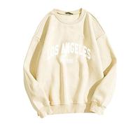 Women's Autumn Sweatshirt Without Hood Letters Print Long Sleeve Crew Neck Jumper Winter Women Letter Print Loose Casual Top Sports Streetwear Blouse Tops Clothing Women, 26, M