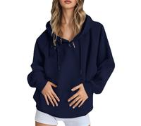 Women's Autumn Winter Warm Long Sleeve Hoodies Women's Solid Colour Lightweight Breathable Sweatshirts Oversize Hoodie Sport Casual Sweaters, Vests and Sweatshirts Comfortable, #01-Navy, L