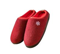 Women's Autumn Winter Warm Solid Color Snowflake Print Home With Velvet Slippers Womens Slippers Size 8 (Red, 6-6.5)