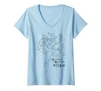 Womens Avatar: Legend of Korra Outlined Character Poses Anime V-Neck T-Shirt
