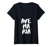 Womens Ave Maria V-Neck T-Shirt