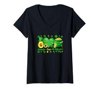Women's Avocado Love St. Patrick's Day Shamrocks Irish Funny Vegan V-Neck T-Shirt