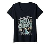 Women's Avoid the Top of the Bell Curve Business Analyst Data V-Neck T-Shirt