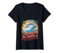 Womens Aw Ship It´s A Family Trip Cruising Outfit Caribbean Cruise V-Neck T-Shirt