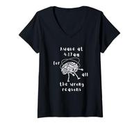 Womens Awake at Night Can’t Sleep Insomnia V-Neck T-Shirt