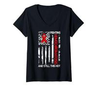 Womens Awareness Month Awareness Week Fighting Hemochromatosis V-Neck T-Shirt