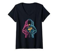 Women's Awesome Amateur Geologist Holding a Striped Space Agate V-Neck T-Shirt