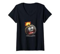 Womens Awesome Bomb Look for Man and Woman V-Neck T-Shirt