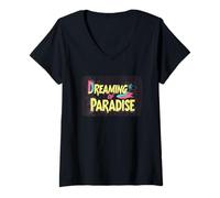 Womens Awesome Dreaming of Paradise Statement Costume V-Neck T-Shirt