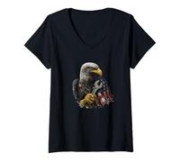 Womens Awesome Eagle with Repair Tools Costume V-Neck T-Shirt