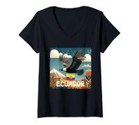 Women's Awesome Ecuador Nature Bird Costume V-Neck T-Shirt