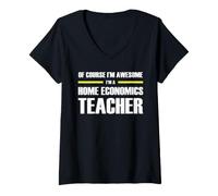 Women's Awesome Home Economics Teacher V-Neck T-Shirt