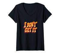 Women's Awesome I Don't Get It Emblem Costume V-Neck T-Shirt