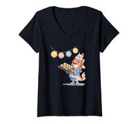 Womens Awesome Japan Koi Celebration for Traditional Lovers V-Neck T-Shirt