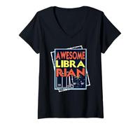 Womens Awesome Librarian Proud Literary Professional Quote V-Neck T-Shirt