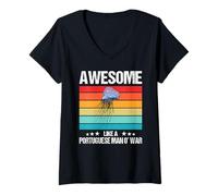 Womens Awesome Like a Portuguese Man o' war V-Neck T-Shirt