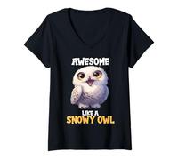 Women's Awesome Like a Snowy Owl. Snowy Owls Snowy Owl V-Neck T-Shirt