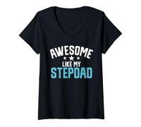 Women's Awesome Like My Stepdad Stepdaughter V-Neck T-Shirt