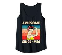 Womens Awesome Since 1986 - Year Old 37th Birthday Decoration Tank Top