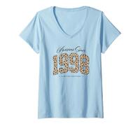 Women's Awesome Since 1998 | Leopard Pattern 28th Birthday Girls V-Neck T-Shirt