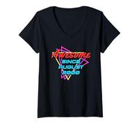 Womens Awesome Since August 2000 V-Neck T-Shirt