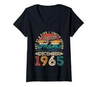 Womens Awesome since December 1965 60 Years Old 60th Birthday Men V-Neck T-Shirt