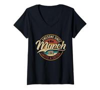 Womens Awesome Since March 1978 | 48 years old | 48th Birthday V-Neck T-Shirt