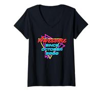 Womens Awesome Since October 2000 V-Neck T-Shirt
