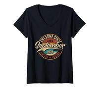 Womens Awesome Since September 1978 | 47 Years Old | 47th Birthday V-Neck T-Shirt