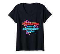 Womens Awesome Since September 2000 V-Neck T-Shirt