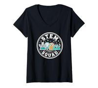 Women's Awesome Stem Squad Science Tech Engineering Math Teacher V-Neck T-Shirt