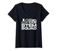 Women's Awesome Stem Squad Science Technology Engineering Clubs V-Neck T-Shirt