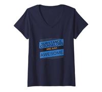 Womens Awesome Substance Counselors Quote Counseling Appreciation V-Neck T-Shirt