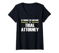Women's Awesome Trial Attorney V-Neck T-Shirt