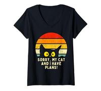 Women's Awkward Cat Funny Introvert Cat Humor V-Neck T-Shirt