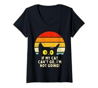 Women's Awkward Cat Funny Introvert Cat Humor V-Neck T-Shirt
