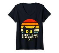 Women's Awkward Cat Funny Introvert Cat Humor V-Neck T-Shirt