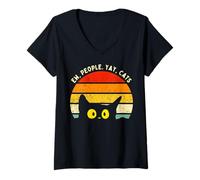 Women's Awkward Cat Funny Introvert Cat Humor V-Neck T-Shirt