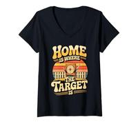 Women's Axe Knife Throwing Home is Where The Target is V-Neck T-Shirt
