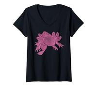 Women's Axolotl Pink V-Neck T-Shirt