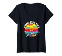 Women's Axolotls of The World Rainbow Delight V-Neck T-Shirt