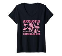 Womens Axolotls The Ultimate Comeback Kid Cute Axolotl V-Neck T-Shirt