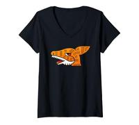 Women's Aztec Deer Mazatl Symbol Mesoamerican Codex Art V-Neck T-Shirt